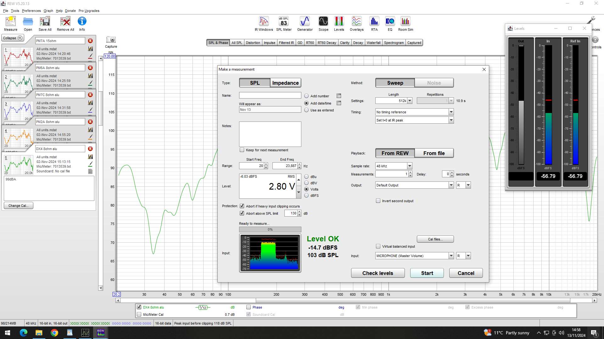 REW measurement preferences screenshot