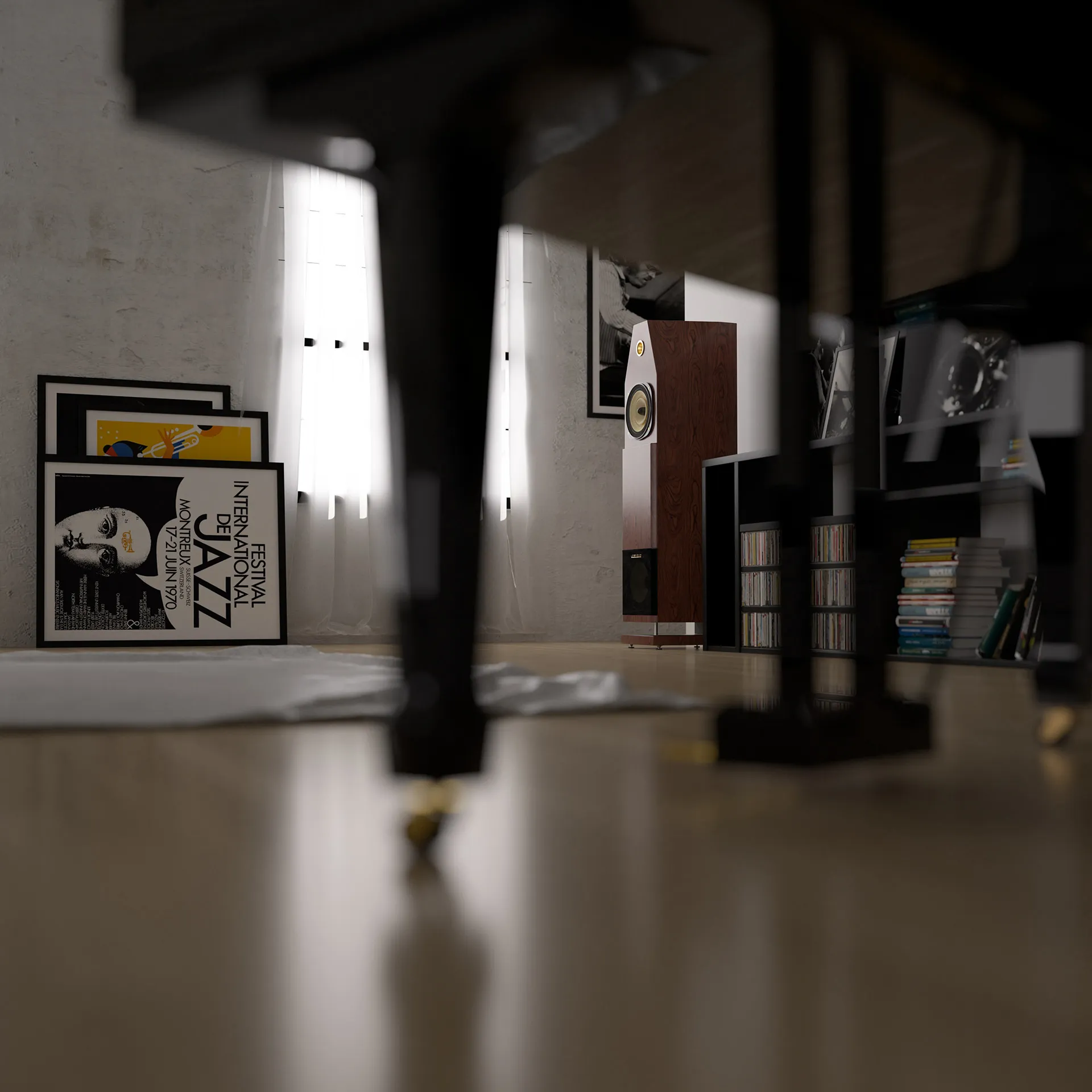 Lowther Edilia speaker in elegant listening room setting